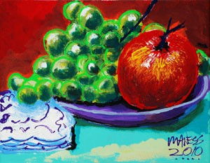 Apple and Grapes - 11x14 - ?