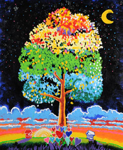 Rainbow Tree of Love - 30x36 - SOLD