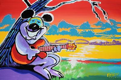 River Blues Dog - 24x36 - SOLD